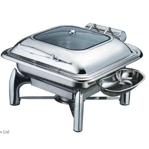 2/3 Size Chafing Dish W/Glass Window Lid