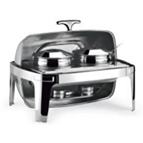 Stainless Steel Rectagular Roll Top Soup Kettle With Show Window