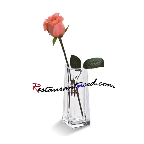 H168mm Acrylic Square Base Round Rim Vase