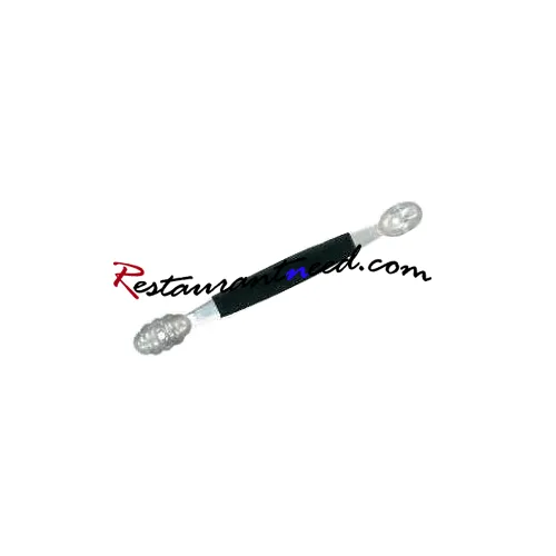 Stainless Steel Double Egg Shaped Heads Melon Baller With Plastic Handle
