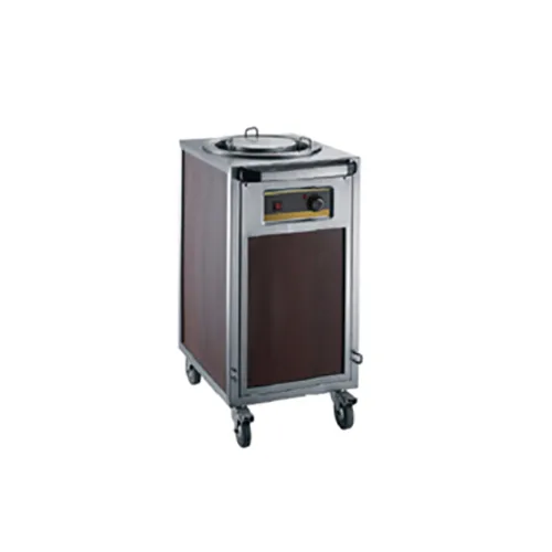 1-Holder Wood Grain Heated Plate Trolley
