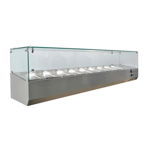 Furnotel FET12030CG 1.2m (30L) Countertop Refrigerated Prep Rail with Sneeze Guard