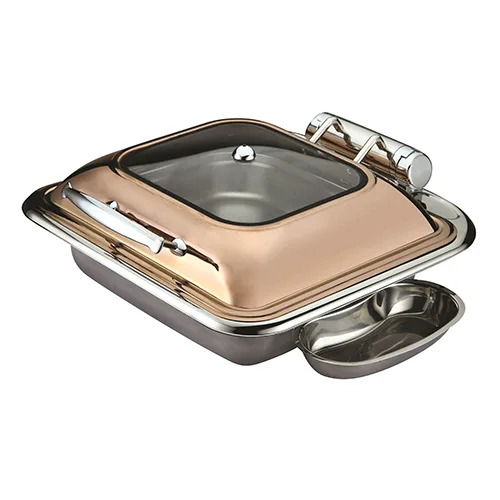2/3 Size Chafing Dish W/Glass Window Lid(Rose Golden)