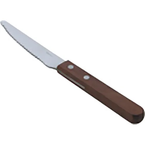 Stainless Steel Knife With Red Wooden Handle