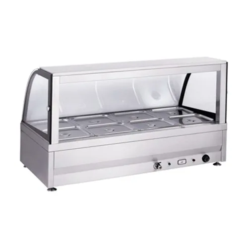Electric 12 Pans Buffet Hot Food Display with Curved Glass