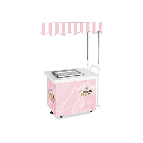 Three pans Ice cream Cart