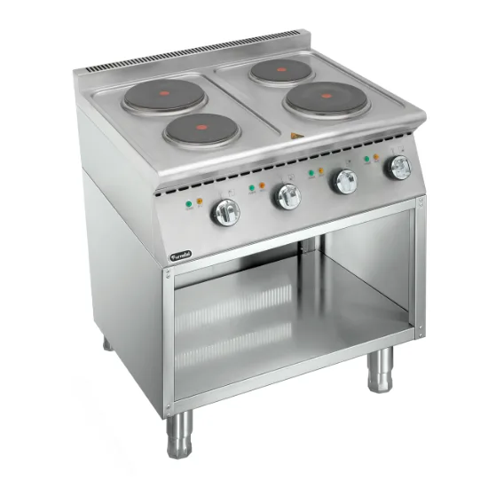 800 X Series Electric 4-Hot Plate Cooker With Open Cabinet