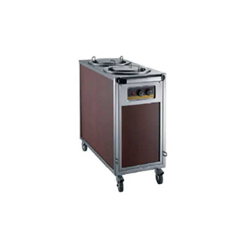 2-Holder Wood Grain Heated Plate Trolley