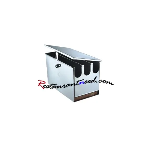 3 Compartments Stainless Steel Knife Rack With Lid
