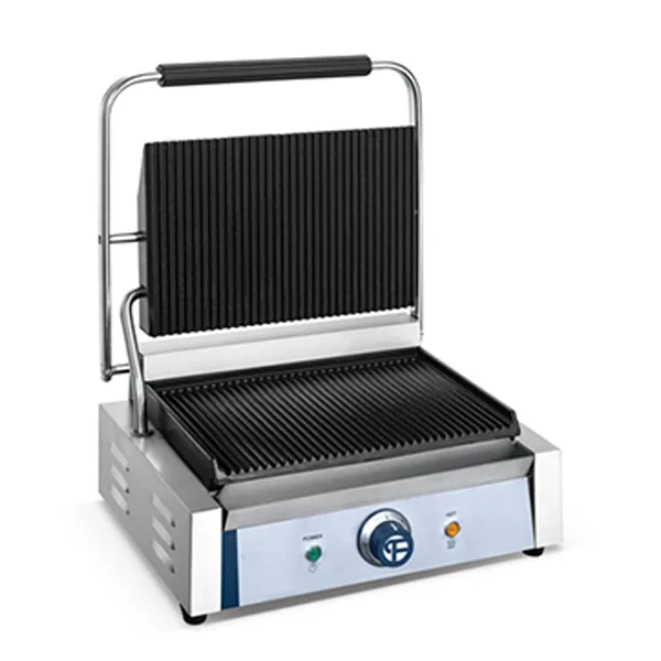 Single Head Top & Bottom Both Grooved Panini Grill